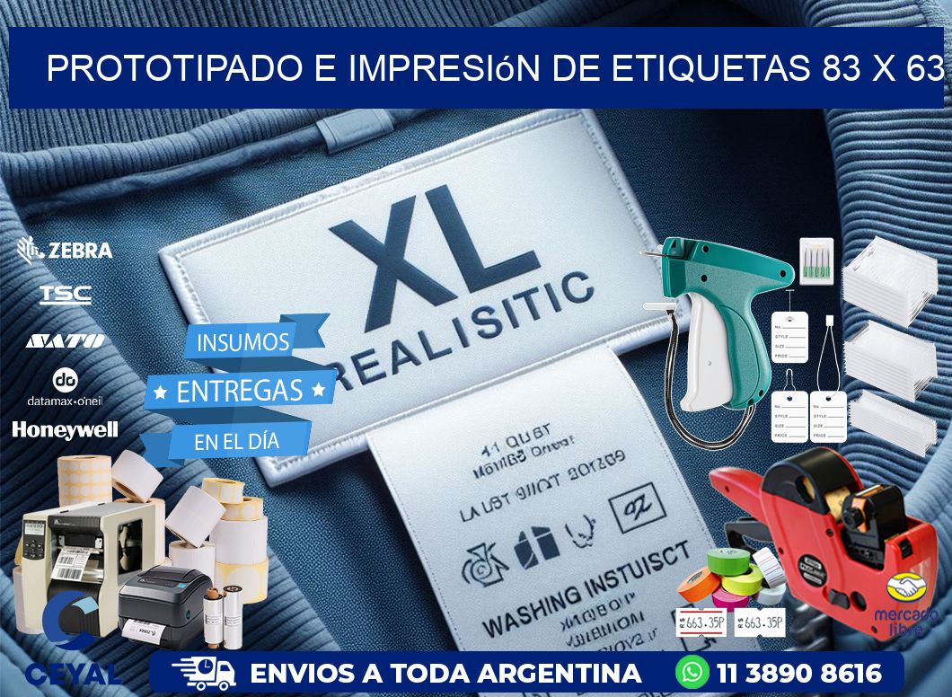 Prototipado e impresión de etiquetas 83 x 63