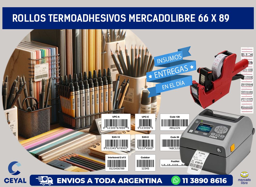 ROLLOS TERMOADHESIVOS MERCADOLIBRE 66 x 89