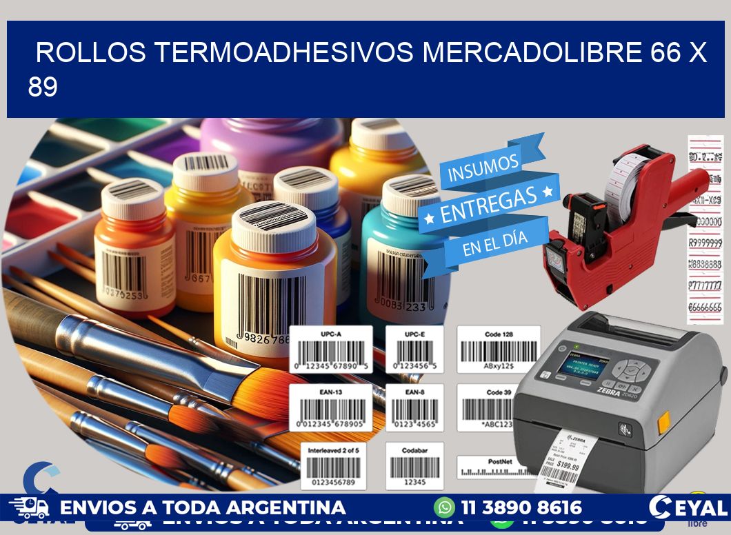 ROLLOS TERMOADHESIVOS MERCADOLIBRE 66 x 89