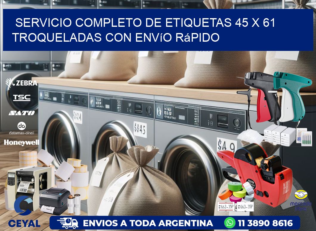 Servicio completo de etiquetas 45 x 61 troqueladas con envío rápido