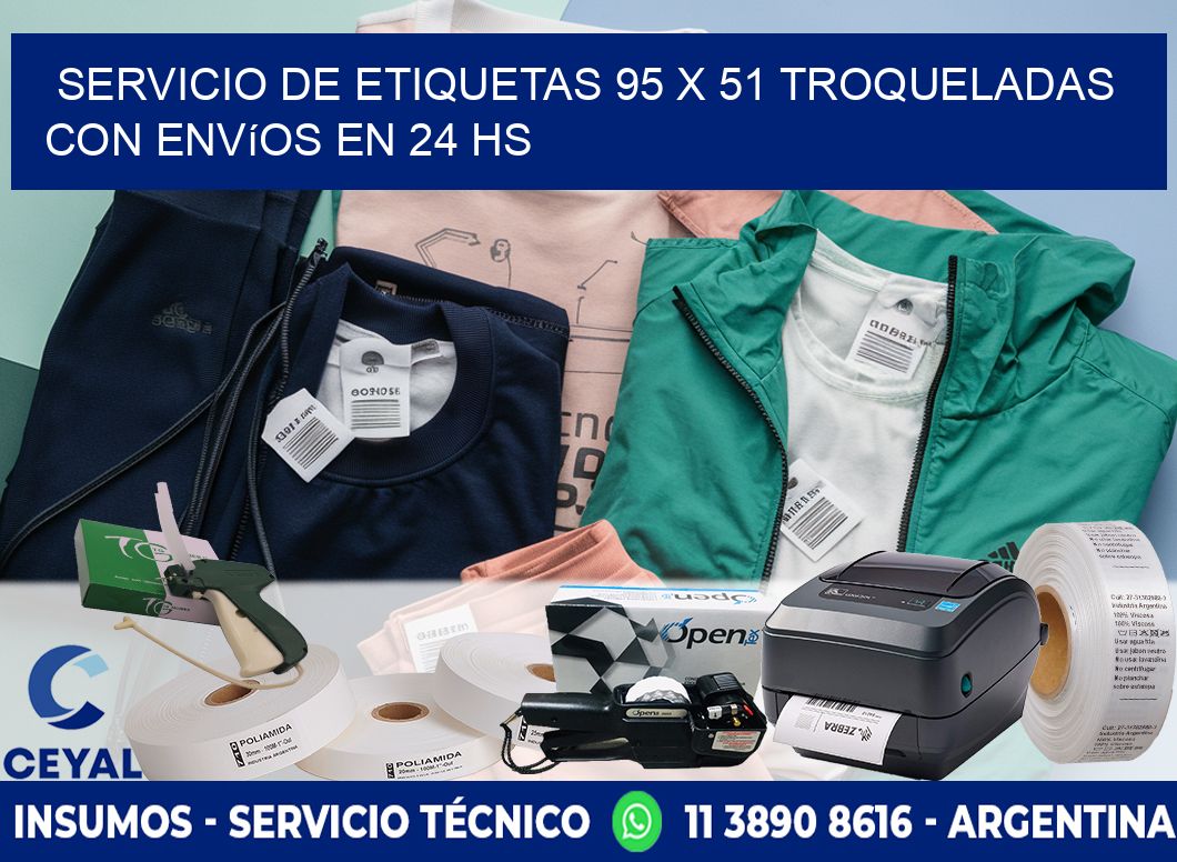Servicio de etiquetas 95 x 51 troqueladas con envíos en 24 hs