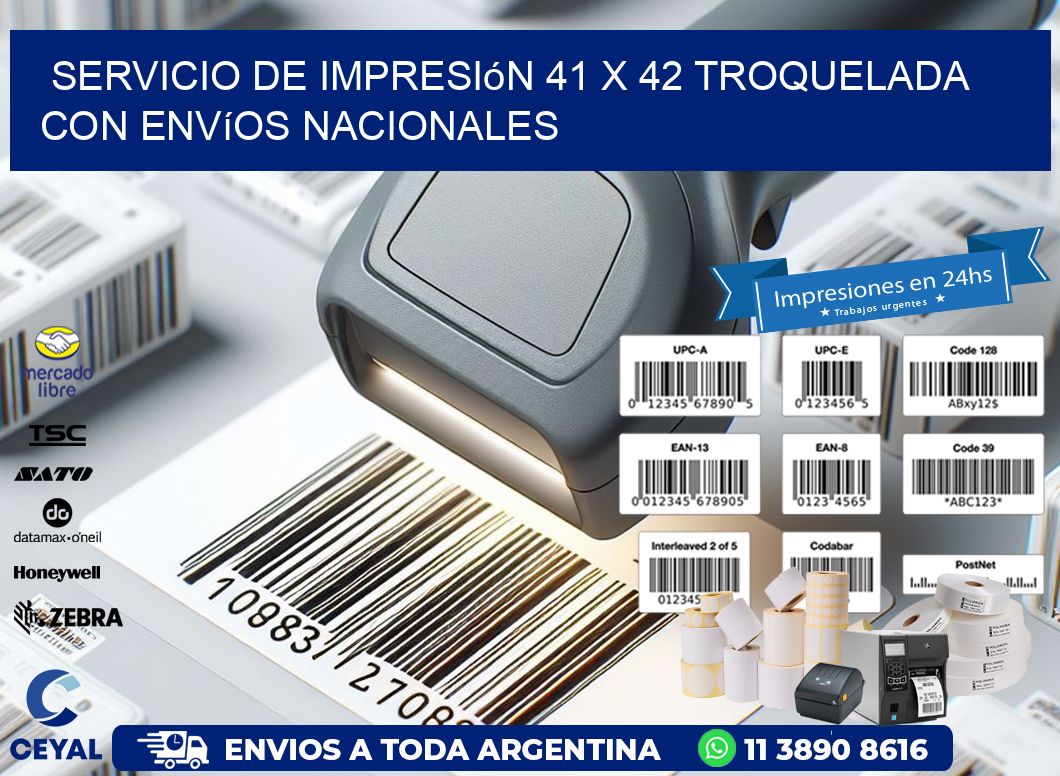 Servicio de impresión 41 x 42 troquelada con envíos nacionales