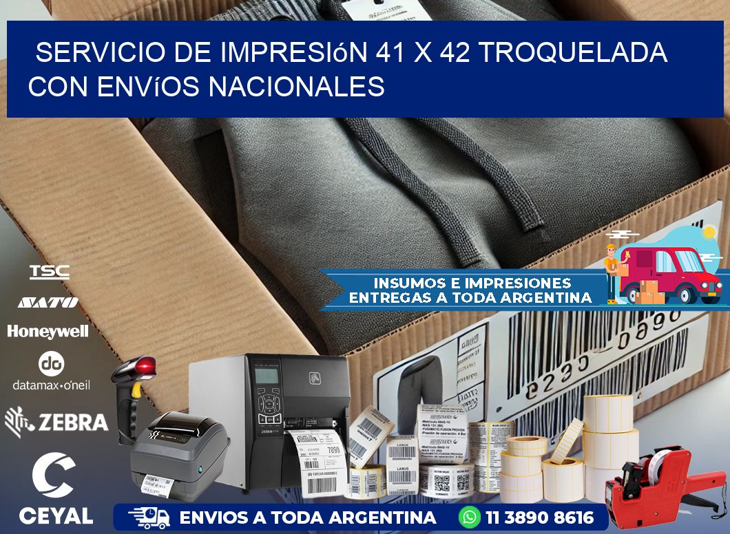 Servicio de impresión 41 x 42 troquelada con envíos nacionales