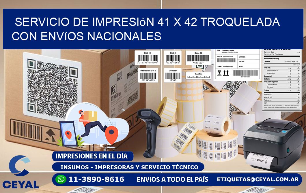 Servicio de impresión 41 x 42 troquelada con envíos nacionales