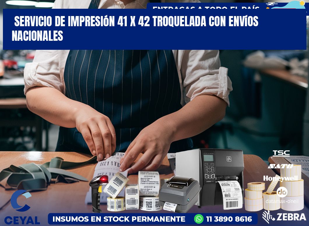 Servicio de impresión 41 x 42 troquelada con envíos nacionales