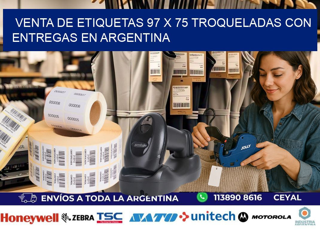 Venta de etiquetas 97 x 75 troqueladas con entregas en Argentina