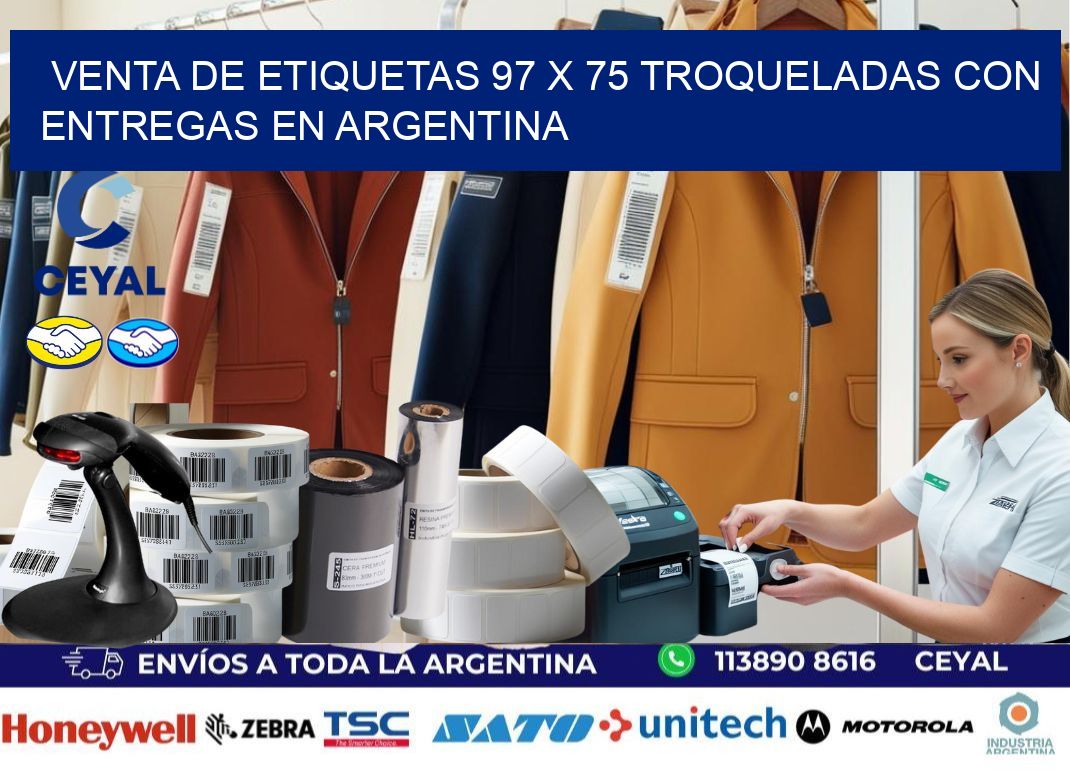 Venta de etiquetas 97 x 75 troqueladas con entregas en Argentina