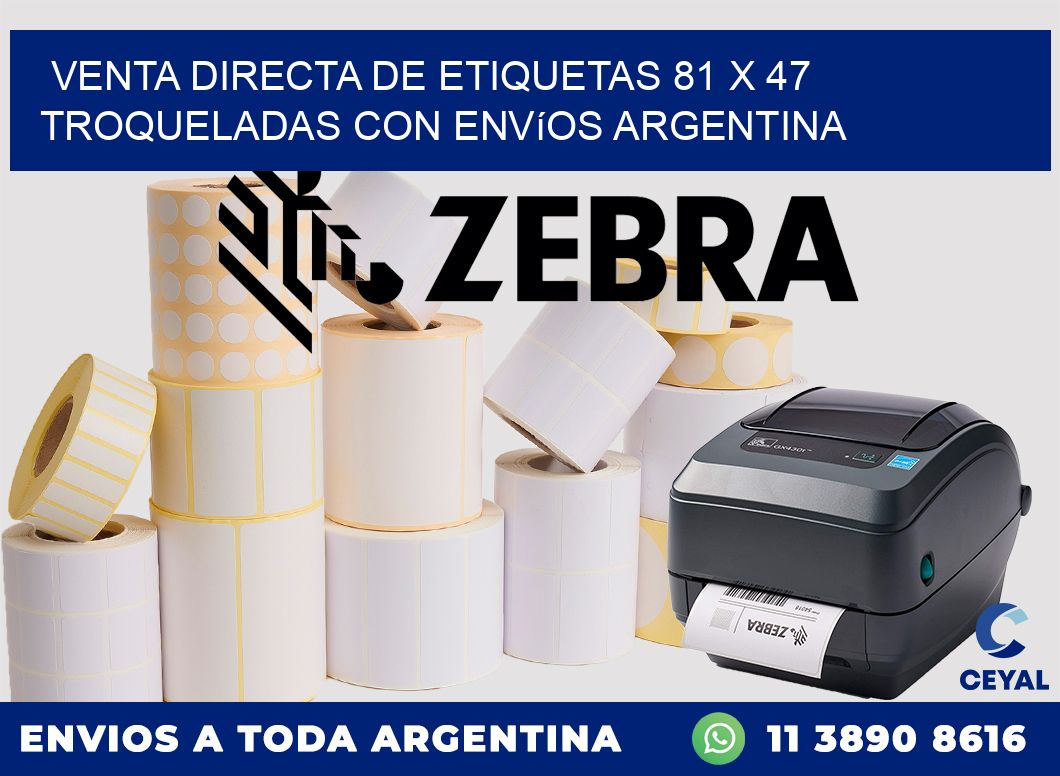 Venta directa de etiquetas 81 x 47 troqueladas con envíos Argentina