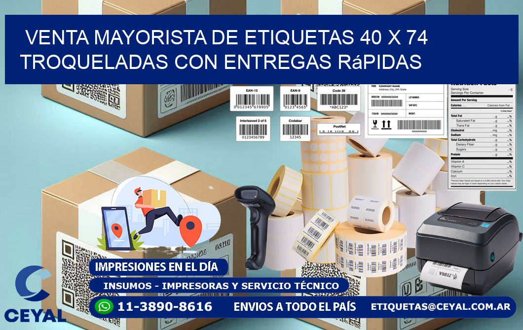 Venta mayorista de etiquetas 40 x 74 troqueladas con entregas rápidas