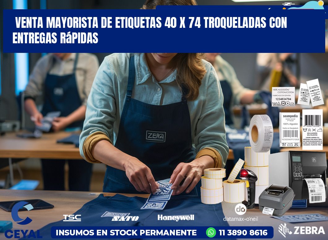 Venta mayorista de etiquetas 40 x 74 troqueladas con entregas rápidas