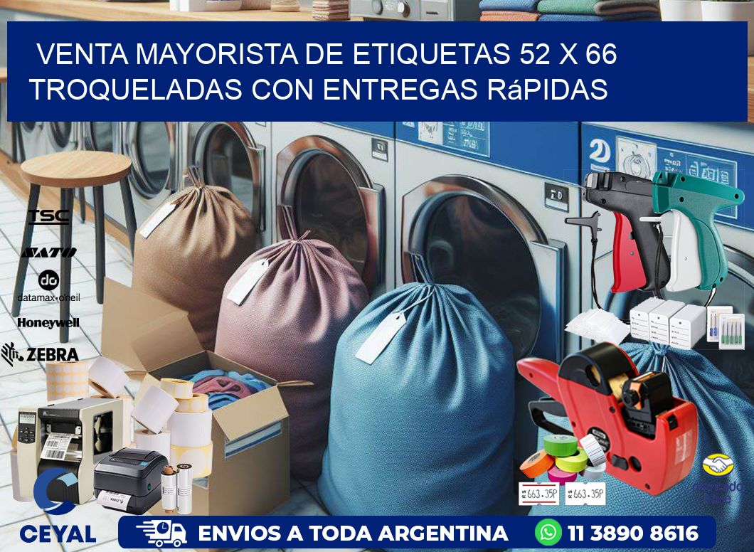 Venta mayorista de etiquetas 52 x 66 troqueladas con entregas rápidas