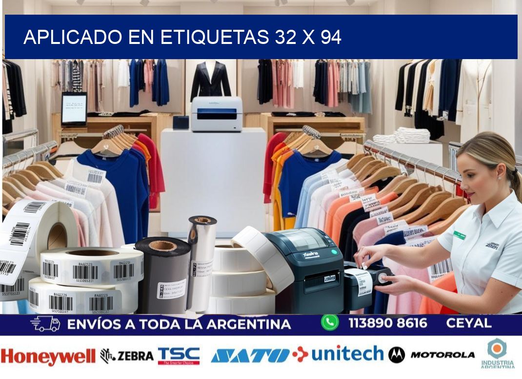 aplicado en etiquetas 32 x 94
