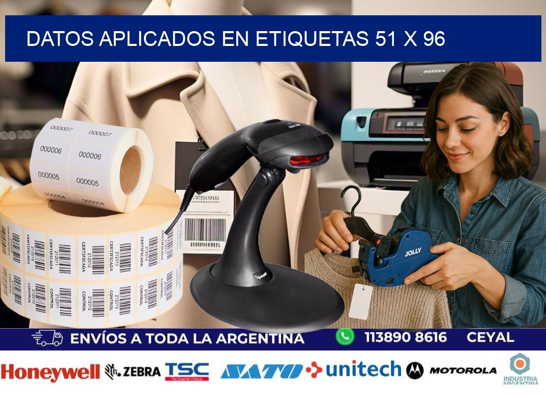 datos aplicados en etiquetas 51 x 96