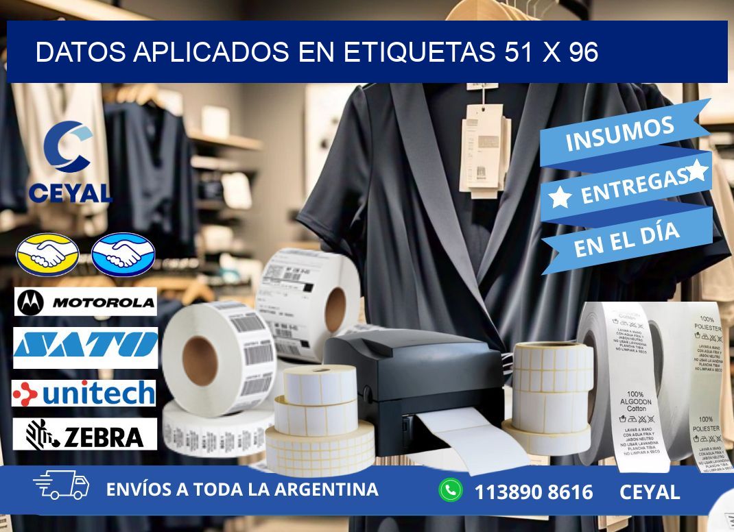 datos aplicados en etiquetas 51 x 96