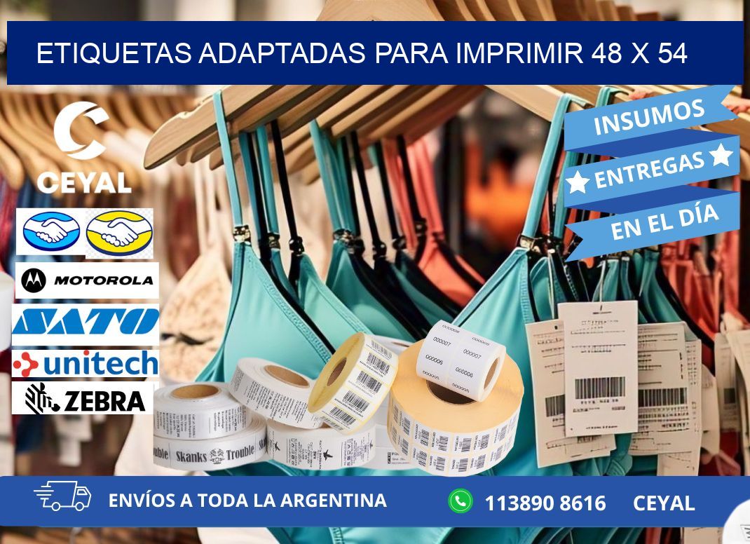 etiquetas adaptadas para imprimir 48 x 54