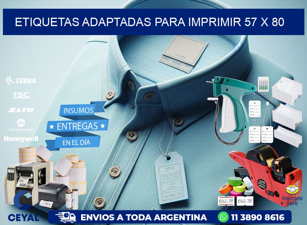 etiquetas adaptadas para imprimir 57 x 80