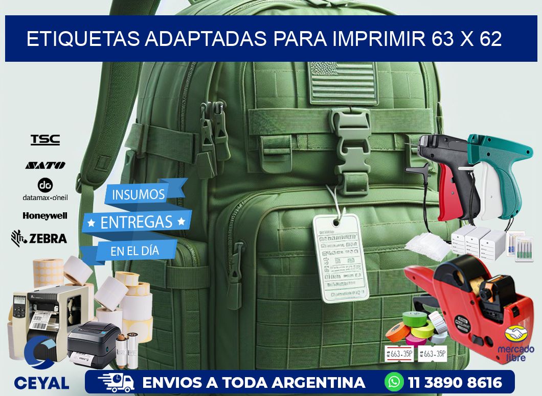 etiquetas adaptadas para imprimir 63 x 62