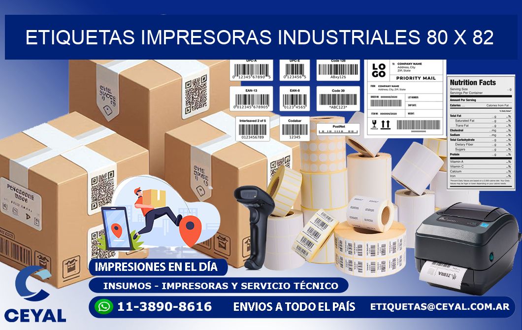 etiquetas impresoras industriales 80 x 82
