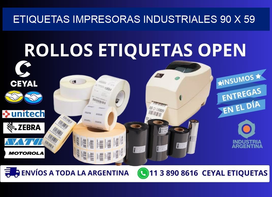 etiquetas impresoras industriales 90 x 59