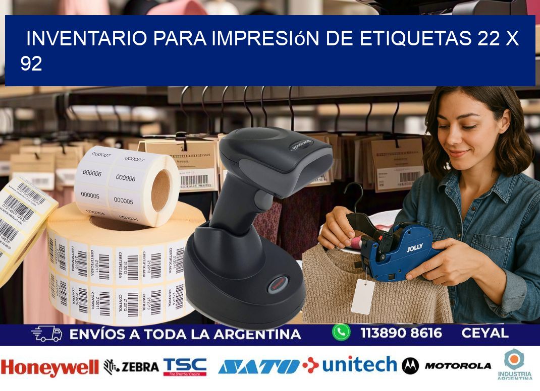 inventario para impresión de etiquetas 22 x 92
