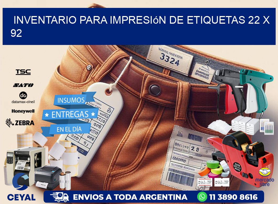 inventario para impresión de etiquetas 22 x 92