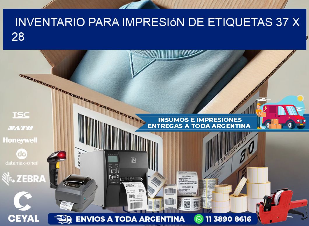 inventario para impresión de etiquetas 37 x 28