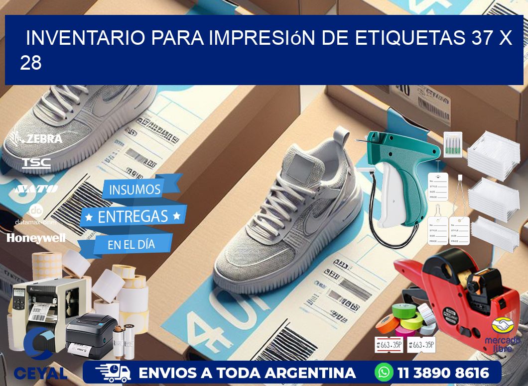 inventario para impresión de etiquetas 37 x 28