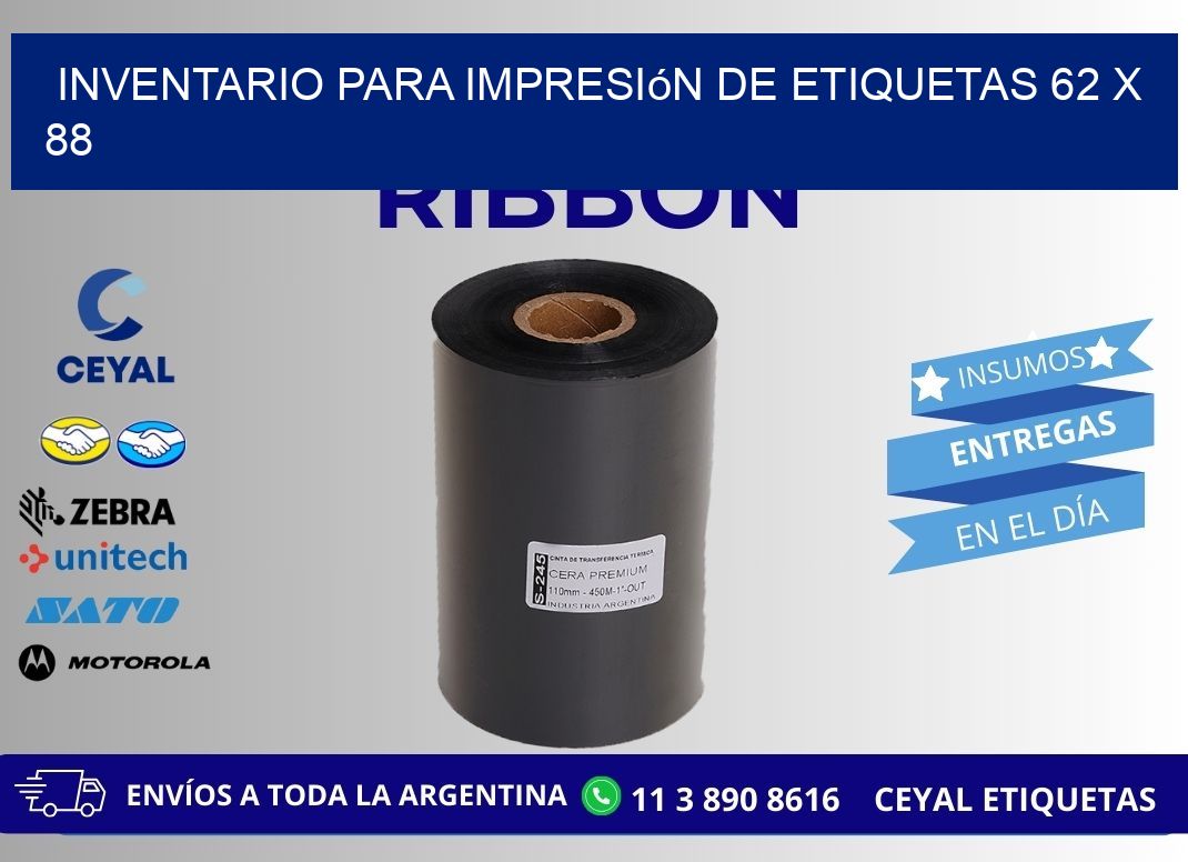 inventario para impresión de etiquetas 62 x 88