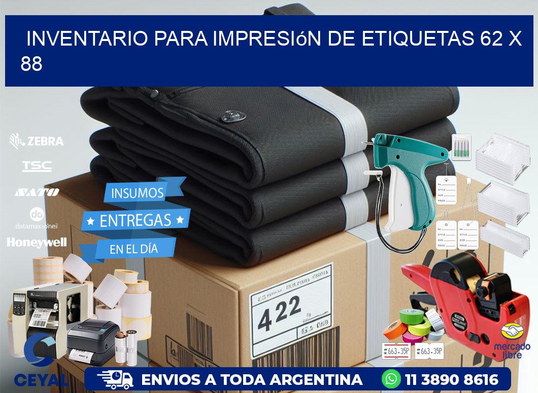 inventario para impresión de etiquetas 62 x 88