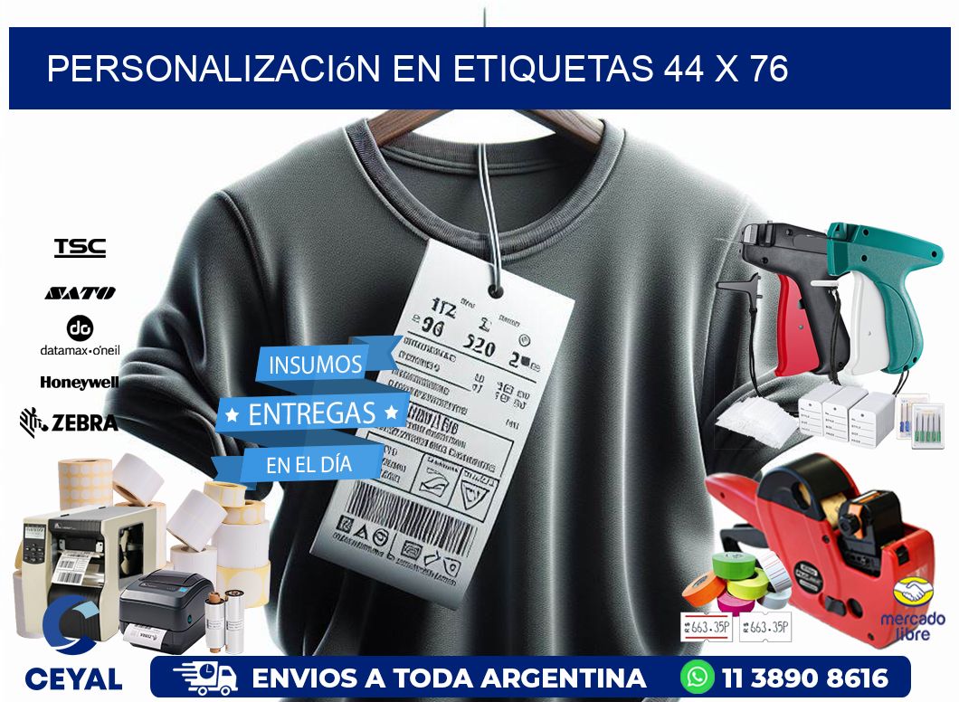personalización en etiquetas 44 x 76