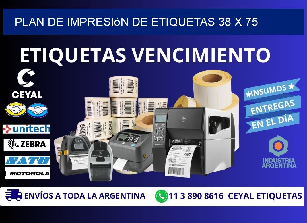 plan de impresión de etiquetas 38 x 75