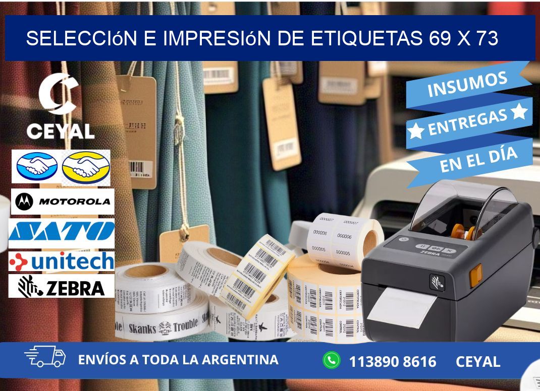selección e impresión de etiquetas 69 x 73