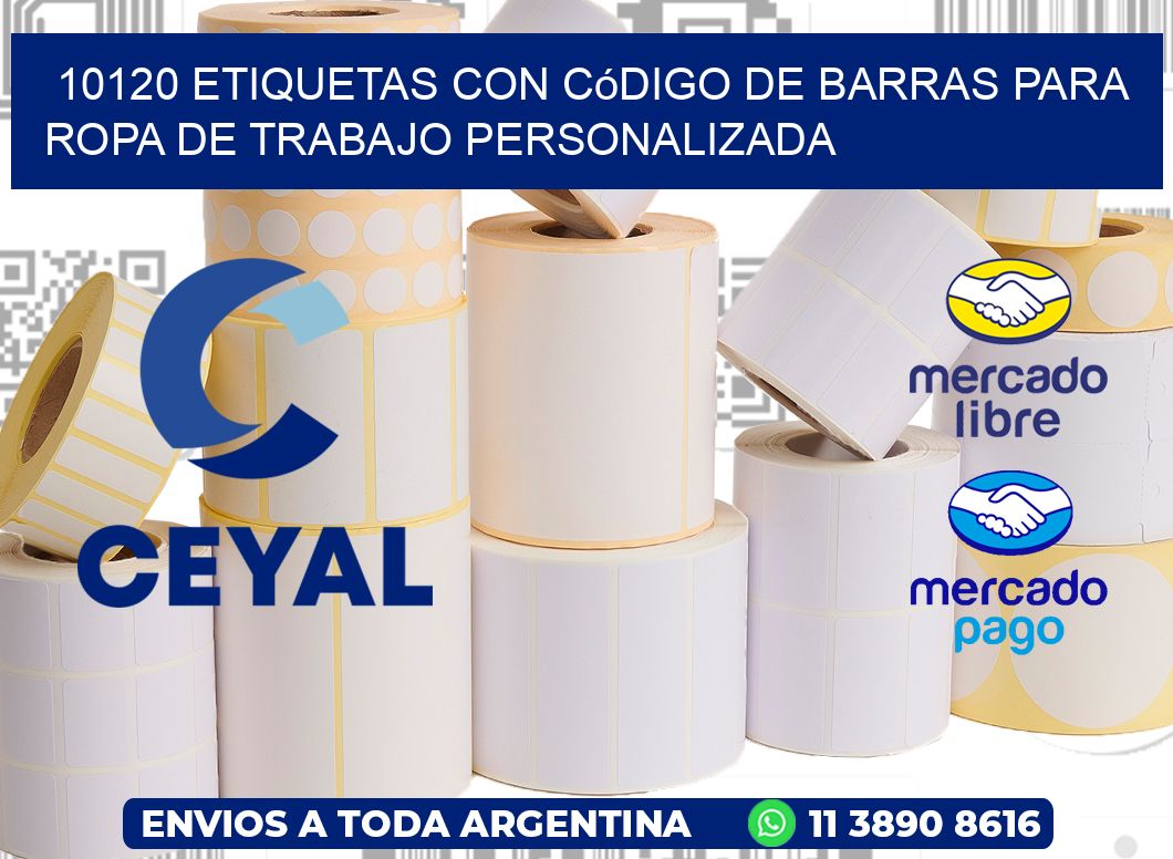 10120 Etiquetas con código de barras para ropa de trabajo personalizada