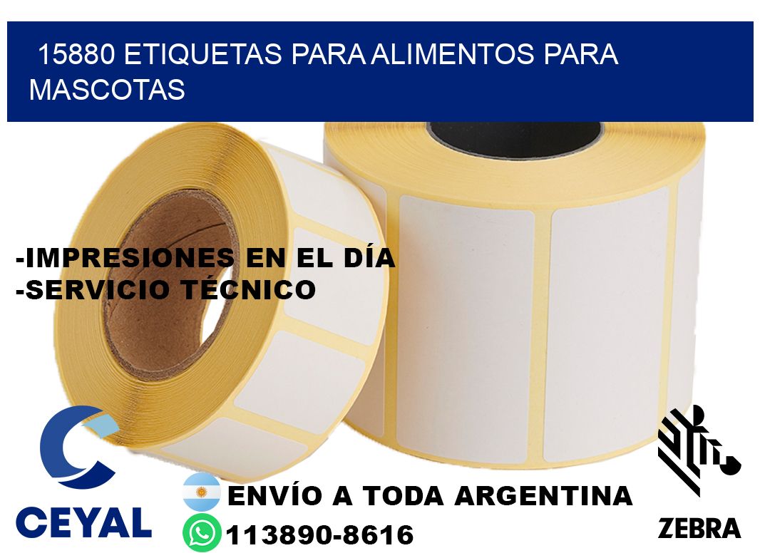 15880 Etiquetas para alimentos para mascotas