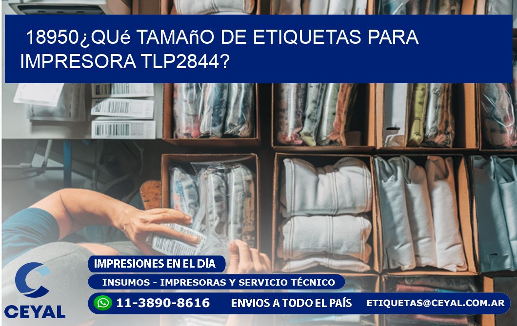 18950¿Qué tamaño de etiquetas para  impresora tlp2844?