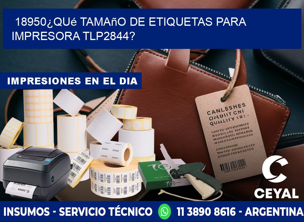 18950¿Qué tamaño de etiquetas para  impresora tlp2844?