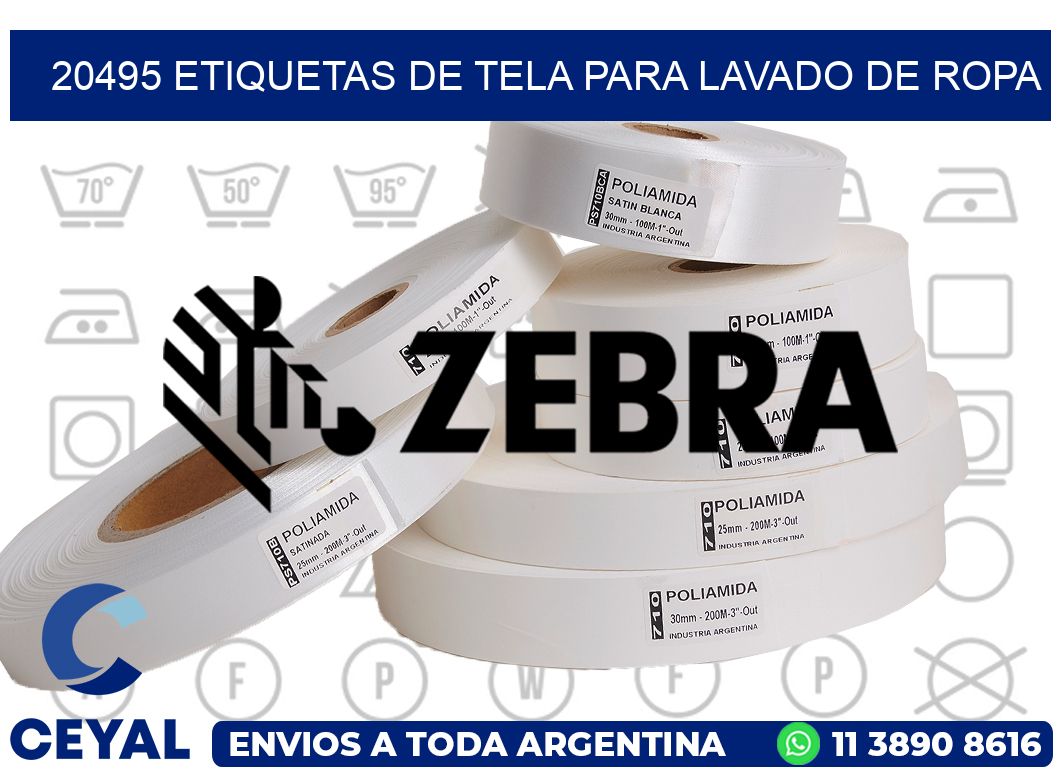 20495 Etiquetas de tela para lavado de ropa