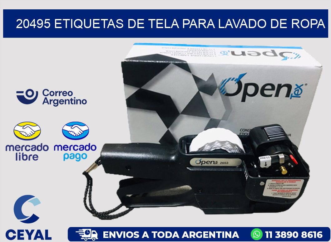 20495 Etiquetas de tela para lavado de ropa