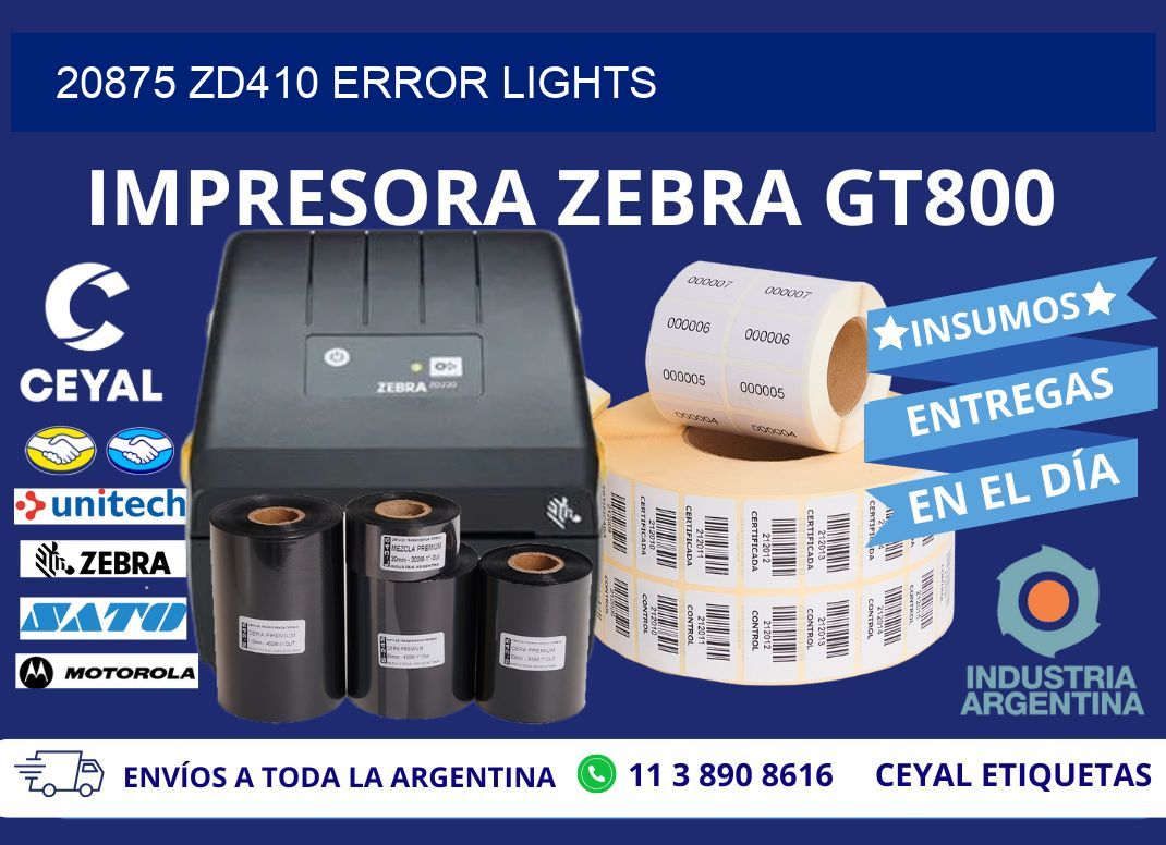 20875 ZD410 error lights