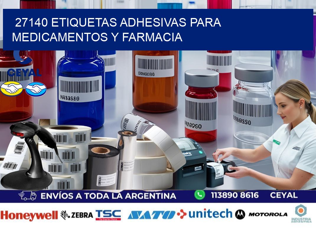 27140 Etiquetas adhesivas para medicamentos y farmacia