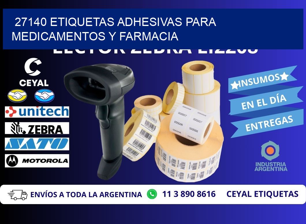 27140 Etiquetas adhesivas para medicamentos y farmacia
