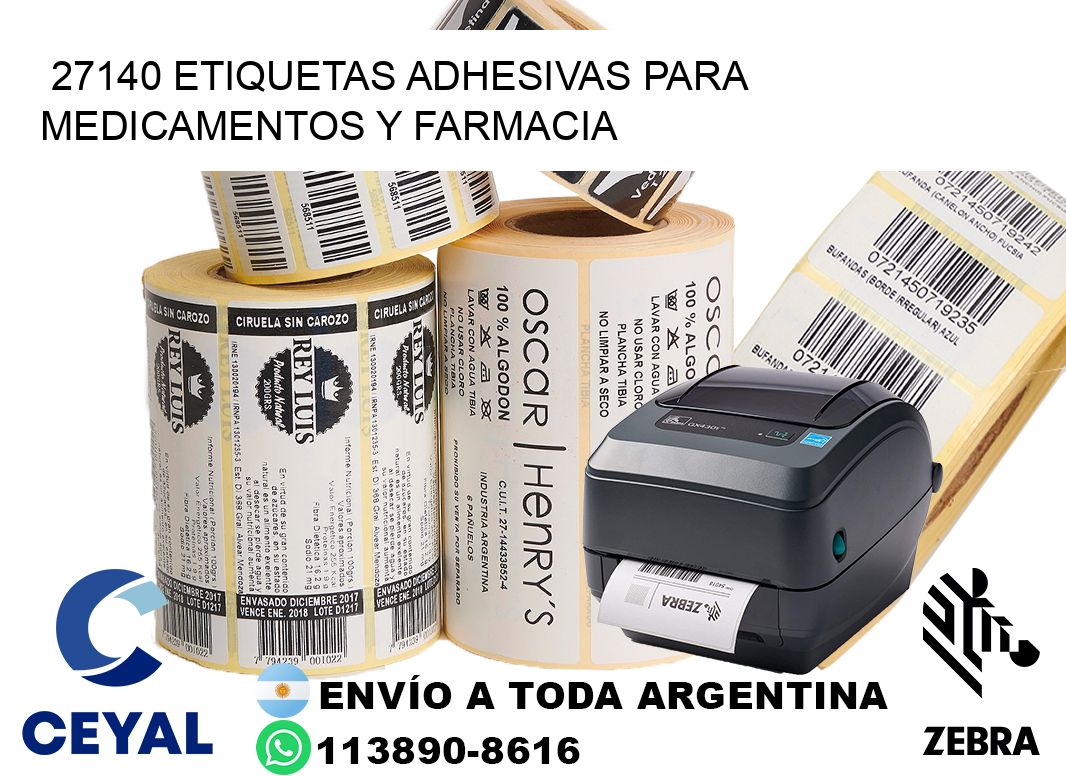 27140 Etiquetas adhesivas para medicamentos y farmacia