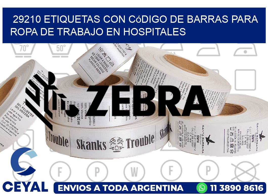 29210 Etiquetas con código de barras para ropa de trabajo en hospitales