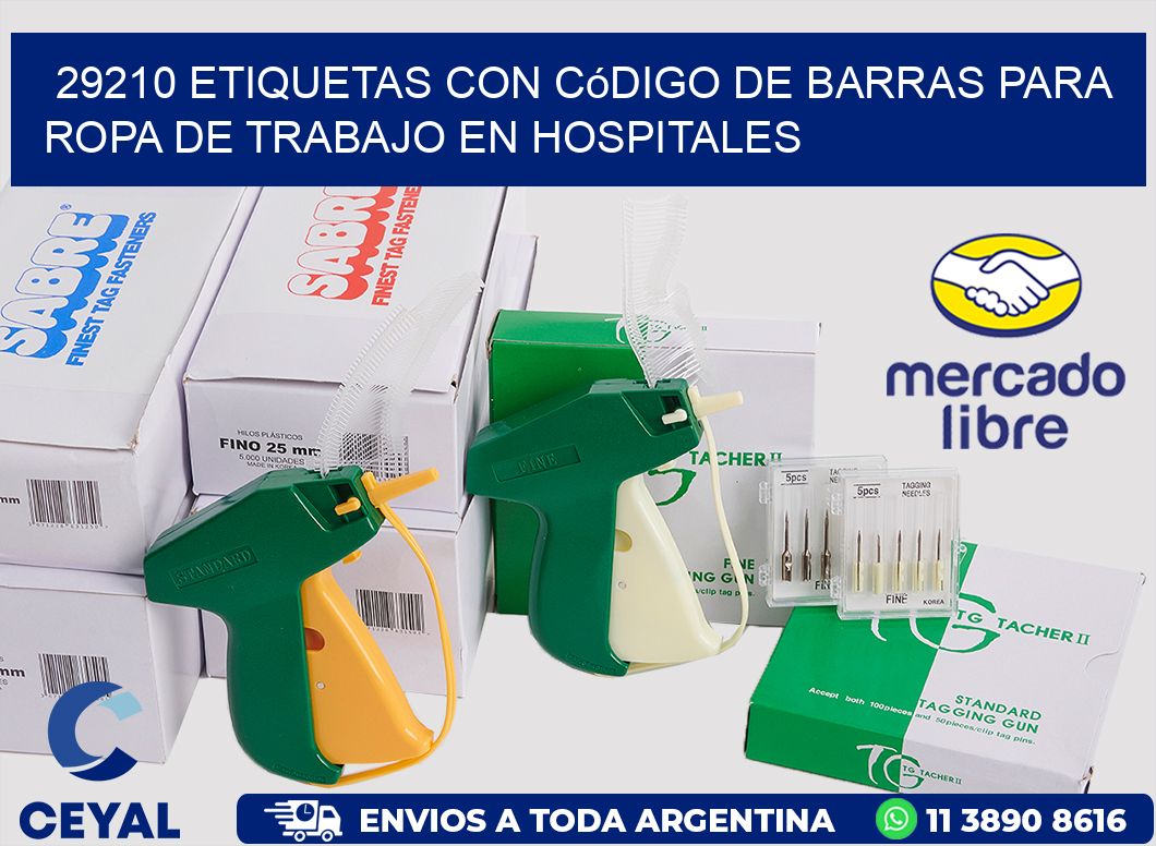 29210 Etiquetas con código de barras para ropa de trabajo en hospitales