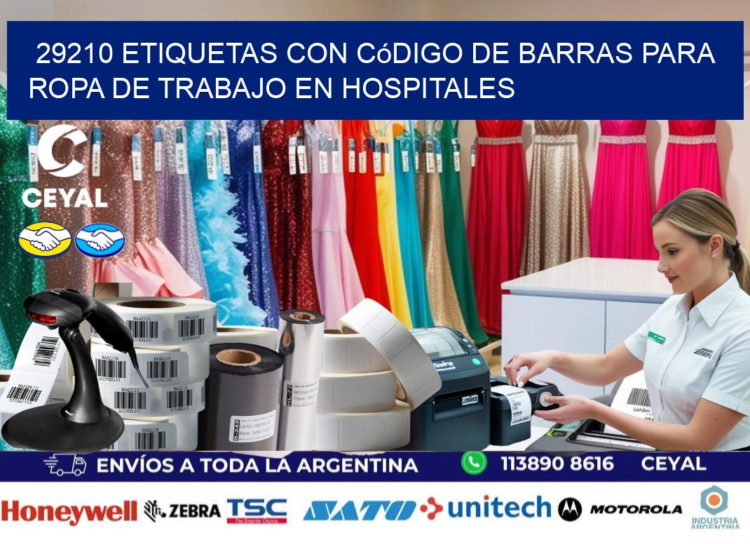 29210 Etiquetas con código de barras para ropa de trabajo en hospitales