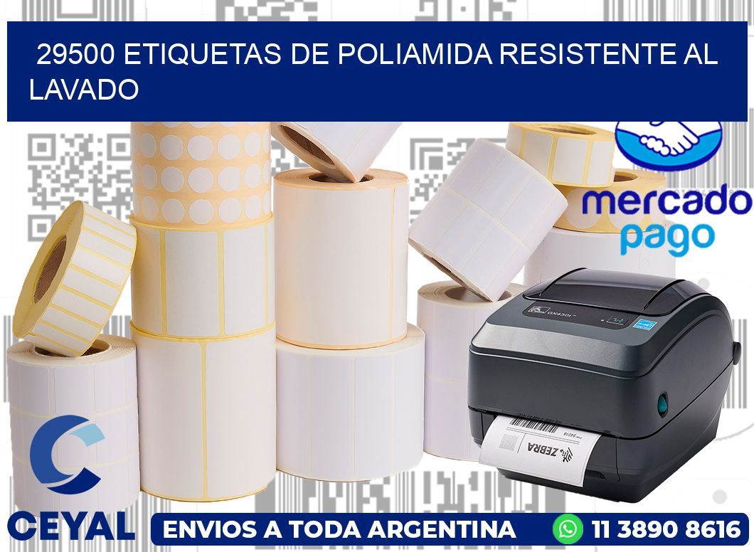 29500 Etiquetas de poliamida resistente al lavado