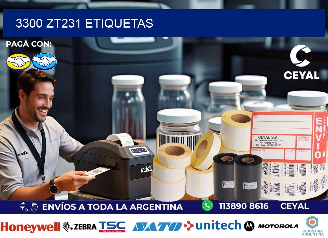 3300 ZT231 etiquetas