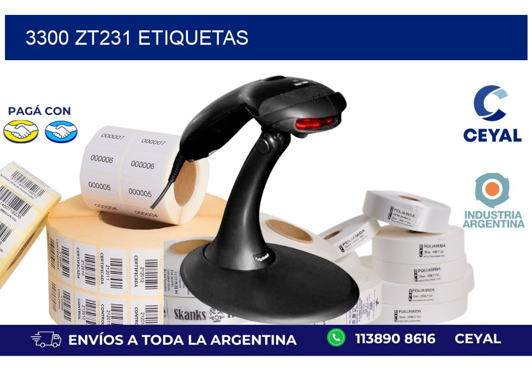 3300 ZT231 etiquetas