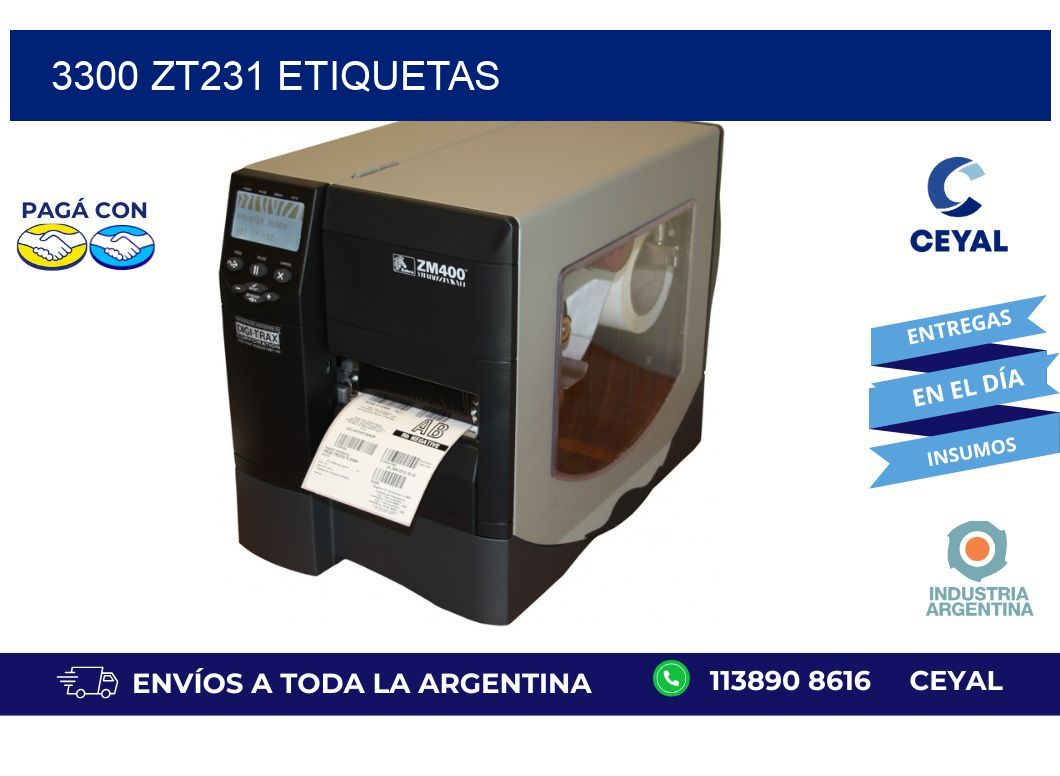 3300 ZT231 etiquetas