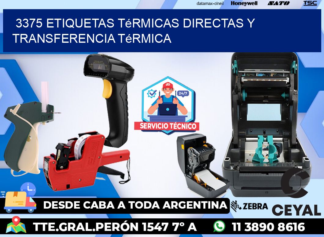 3375 etiquetas térmicas directas y transferencia térmica